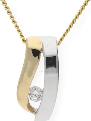 Produktbild von Kettenanhänger Gold und Weißgold 333 Zirkonia JL10-02-0206 JuwelmaLux