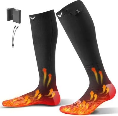 Produktbild von Beheizte Socken - Heizsocken Unisex - Akku 5000 mAh - Vier Heizstufen - Wiederaufladbar - Fußwärmer für Outdoor, Skifahren & Wandern - Winter