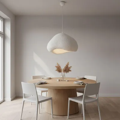 Produktbild von Opviq, Hochwertiger Kronleuchter, Metallkörper, Fiberglas-Kappe, 50 x 46 x 32 cm, Höhe: 45-120 cm, Ø10 cm, E27 Fassung, Max 40 W, IP20, Weiß, Modernes Design für jeden Raum.