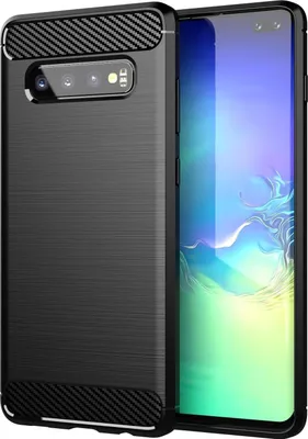 Produktbild von Cadorabo Hülle für Samsung Galaxy S10 PLUS in Schwarz Schutzhülle TPU Case Cover Etui Handyhülle