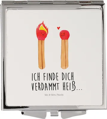 Produktbild von Mr. & Mrs. Panda Schminkspiegel Streichhölzer - Weiß - Geschenk, Freundin, Liebesbeweis, Taschenspiegel, Kosmetikspiegel, Liebesgeschenk, Reise, Kleiner Spiegel