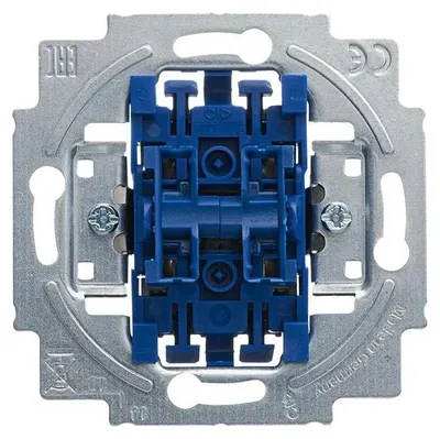 Image de Boîtier pour interrupteur de stores Busch-Jaeger, modèle 2000/4 US, unipolaire, 10A, avec verrouillage de sens de rotation, pour encastrement, 1 pièce.