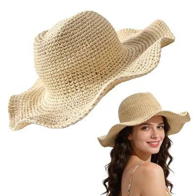 Produktbild von Strohhut Damen, UV-Schutz, Einheitsgröße, Sommerhut für die Freizeit
