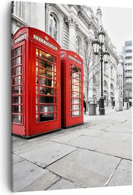 Produktbild von Bild auf Leinwand - Leinwandbild - Einteilig - Telefon London Kultur - 50x70cm - Wand Bild - Wanddeko - Wandbilder - Leinwanddruck - Wanddekoration - Leinwand bilder - Wandbild - PA50x70-2595