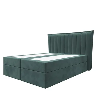 Produktbild von Bett Boxspringbett LUNA ohne Topper mit Bettkästen - Doppelbett, Stauraum, Schlafzimmer, Polsterbett, Bettgestell (200x200, Grün - ITAKA 10)