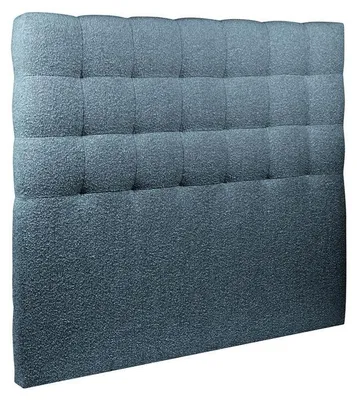 Produktbild von Kopfteil gepolstert - Gesteppt – blauer Bouclé-Stoff - 160 cm