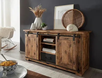 Produktbild von Sideboard 130x70cm 'Railroad' Mango & Eisen