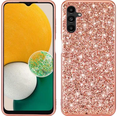Produktbild von Mobigear Glitzer-Handyhülle für Samsung Galaxy A54, Hartschalenhülle, Rückseite – Roségold