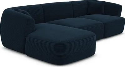 Produktbild von Cord L-Form Sofa Elvira Dunkelblau Links