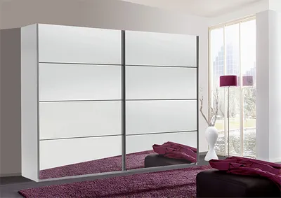 Produktbild von Schwebetürenschrank Kleiderschrank Easy Plus weiß 225cm