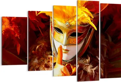 Produktbild von Bild auf Leinwand - Leinwandbild - Venezianische Maske bunt Karneval - 150x100cm - Wand Bild - Wanddeko - Leinwanddruck - Bilder - Kunstdruck - Leinwand bilder - Wandkunst - EG150x100-0420