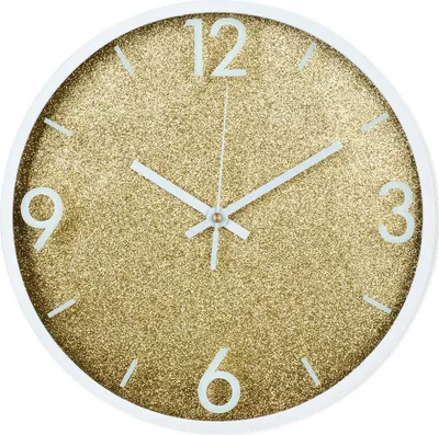 Immagine prodotto di Orologio da parete decorativo alla moda rotondo bianco e oro 29 cm