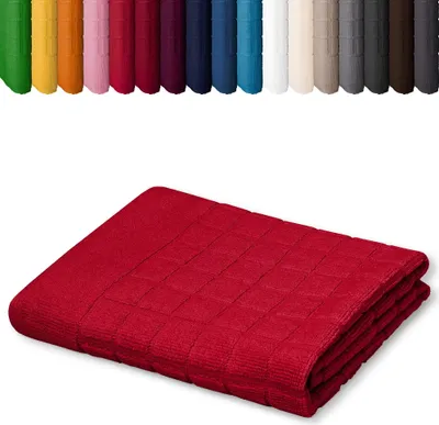 Produktbild von Duschvorleger 50 x 70cm Badvorleger Vorleger Badematte Badteppich 100% Baumwolle, Farbe: Rot