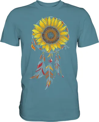 Produktbild von Traumfänger Sonnenblumen Shirt Gärtner Geschenk Garten – Stone Blue / 3XL