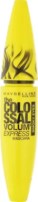 A yellow tube of Maybelline Colossal Volum'Express Mascara.