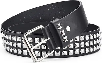 Zdjęcie produktu dla Pasek z ćwiekami - Czarny | Modny dodatek KP8302