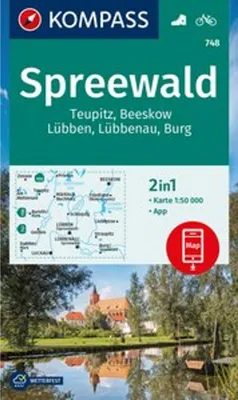 Image de Carte de randonnée KOMPASS 748 Spreewald, Teupitz, Beeskow, Lübben, Lübbenau, Burg 1:50.000