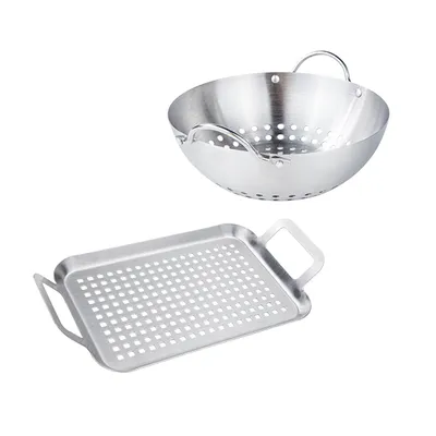Obrázek produktu pro HI 60346 Nerezový gril WOK 20,5 cm se dvěma držadly