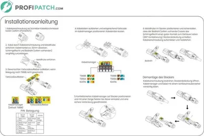 Produktbild von ProfiPatch Netzwerkstecker RJ45 Stecker Cat8 Feldkonfektionierbarer Steckverbinder für Patchkabel und Verlegekabel 2000MHz 40 Gbit geschirmt
