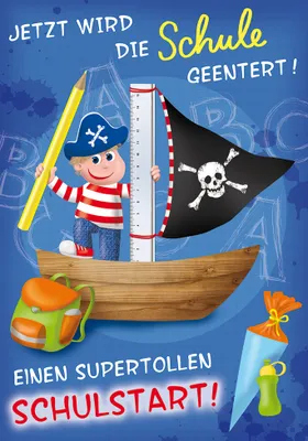 Produktbild von Schulanfang  Einschulung  Glückwunschkarte im Format 115x17cm mit Umsc