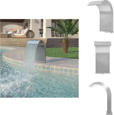 Produktbild von vidaXL Pool-Wasserfall Edelstahl 45x30x65 cm Silbern - Brunnen & Wasserfälle