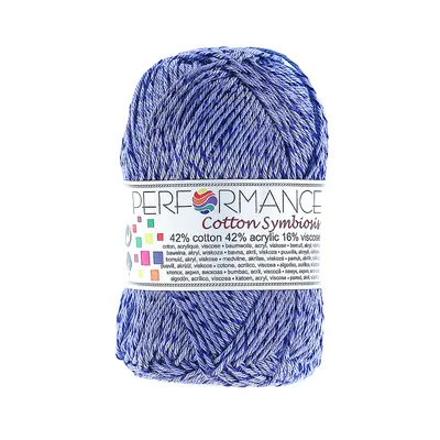 Produktbild von 10 x 50g Strickgarn Wolle Baumwolle Symbiosis  #75 blau