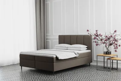 Produktbild von Boxspringbett Schlafzimmerbett MARAL 180x220cm in Stoff Monolith Graubraun