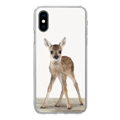 Produktbild von MuchoWow® Handyhülle Schutzhülle Hülle für iPhone X Hirsche - Baby-Hirsche - Tiere - Mädchen - Jungen - Kinder Silikon Softcase Handy Hülle - Handyhülle