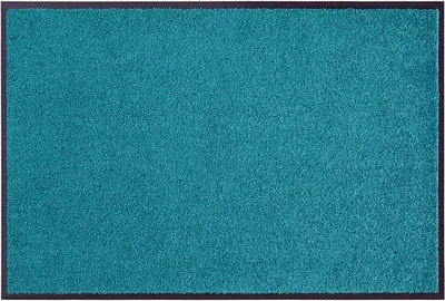 Produktbild von Unyqoos® wetterfeste, waschbare Schmutzfangmatte für Innen & Außen – rutschfeste Türmatte aus Polyamid, Blau, 60 x 90 cm