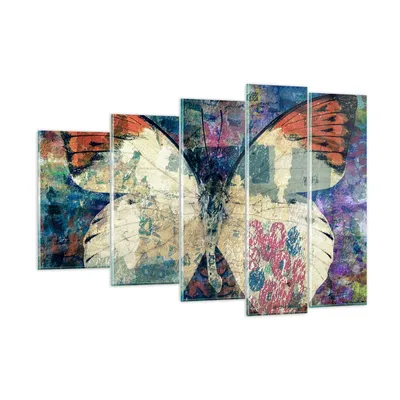 Produktbild von Bilder auf glas - Schmetterling Abstraktion - 150x100cm - Glasbilder - Wandbilder - Kunstdruck - zum Aufhängen bereit - Wanddekoration aus Glas - Glas Bilder - Wandbild auf Glas - GEG150x100-3990