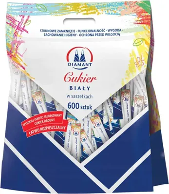 Obrázok produktu pre Cukier biały w saszetkach Diamant 5 g x 600 szt