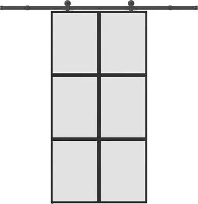 Produktbild von Schiebetür mit Beschlag 102,5x205 cm Hartglas & Aluminium