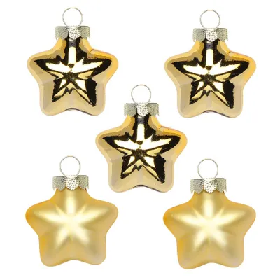 Produktbild von Inge‘s Christmas Decor 12004P047, Weihnachtlicher Sternenschmuck, Glas, Gold, 8 Stück(e), 40 mm