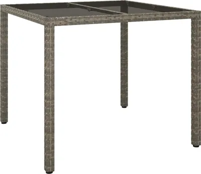 Produktbild von vidaXL Gartentisch Grau 90 x 90 x 75 cm Poly-Rattan