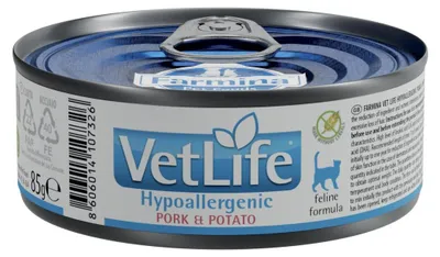 Zdjęcie produktu dla Farmina Vet Life Hypoallergenic Pork & Potato 85g Hipoalergiczna Mokra Karma Dla Kota z Wieprzowiną
