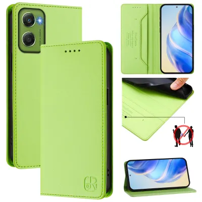 Image de Etui en cuir pour Motorola Moto G06, étui à rabat avec fentes pour cartes, portefeuille et support Vert