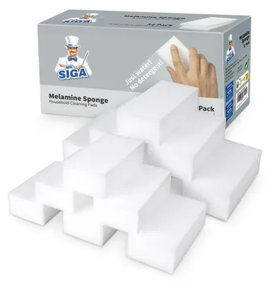 Zdjęcie produktu dla Gąbka melaminowa - Gumka do usuwania zabrudzeń - 12 sztuk - 12 x 6 x 3 cm - Bez chemii