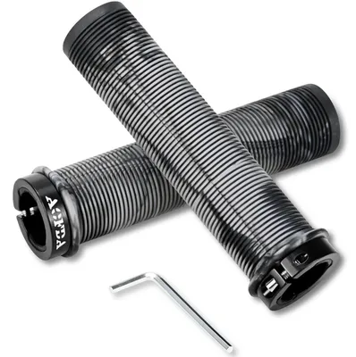 Immagine prodotto di Manopole per bicicletta, 22 mm, in gomma e alluminio, con sistema di bloccaggio, ergonomiche, colore grigio