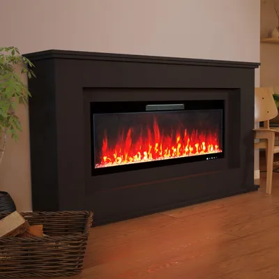 Produktbild von Glow Fire Elektrokamin 'Rhea 127' | LED Standkamin in schwarz mit Heizung (1500 W) | HxBxT: 97x178x33 cm