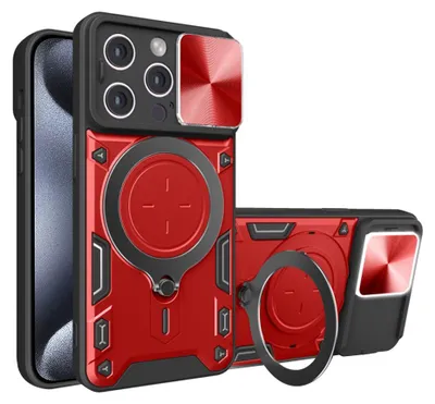 Obrázek produktu pro Zadní kryt Techsuit CamGuard Pro pro Apple iPhone 15 Pro - Červený