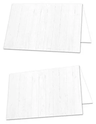 Produktbild von Tischkarte 8,5 x 5,5 cm helle Holzoptik neutral weiß Blanko Kärtchen zum Beschriften 100 Stück50 Stück