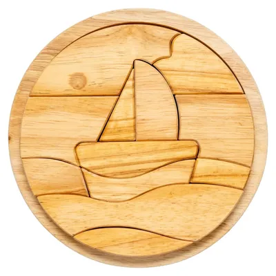 Obrázok produktu pre Omgoods - Drevená puzzle loď - Vzdelávacia hračka pre deti od 3 rokov