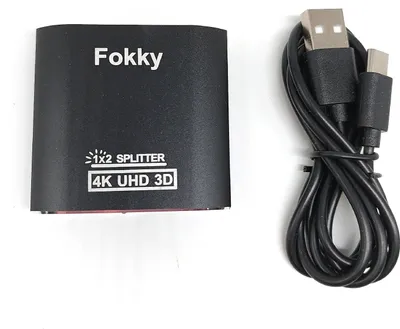 Produktbild von Aluminium HDMI Splitter 4K@60Hz Verteiler 1 in 2 Out Unterstützt HDCP UHD 1080P 3D Xbox PS4 Roku Blu-Ray-Player HDTV Apple TV HDMI-Splitter