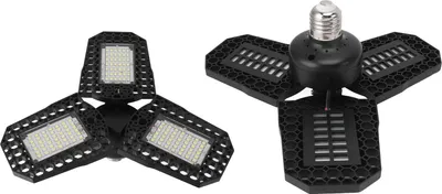 Image de E27 LED Plafonnier Lampe minière 60W Trois Feuilles Pliage Déformation Lumière de garage Entrepôt Usine Lumière de canopée 85?265V