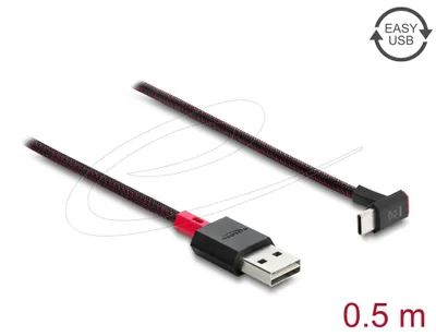 Obrázek produktu pro DeLOCK 81549, 0,5 m, USB A, USB C, USB 2.0, Červená, Černá