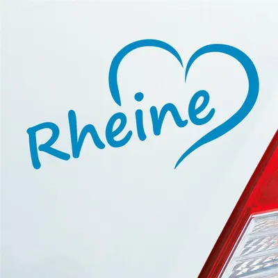 Produktbild von Auto Aufkleber Rheine Herz Stadt City Liebe Love Heimat 14,5x8 cm Hellblau Sticker Heckscheibenaufkleber