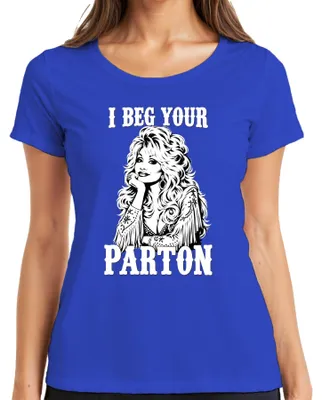 Produktbild von I Beg Your Parton Dolly Country Music Nashville Fan Sängerin Retro Damen T-Shirt, Blau, M