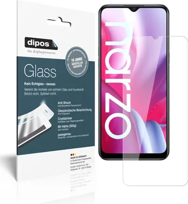 Produktbild von 1x Schutzfolie für Oppo Realme Narzo 20 - Anti-Shock 9H Folie dipos Glass Kunststoffglas
