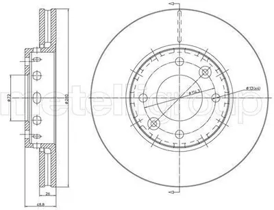 Produktbild von 2x METELLI Bremsscheibe 23-1355C für KIA CARENS II (FJ) 48 5mm 280 0mm