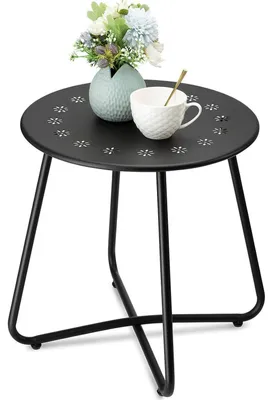 Productafbeelding van Buitensteiger, rond, gesneden, grafietzwart, metaal